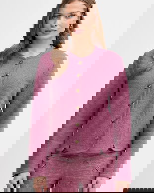 Hoss Intropia geacă de lână culoarea violet, un singur rând de nasturi, uni, 5432676