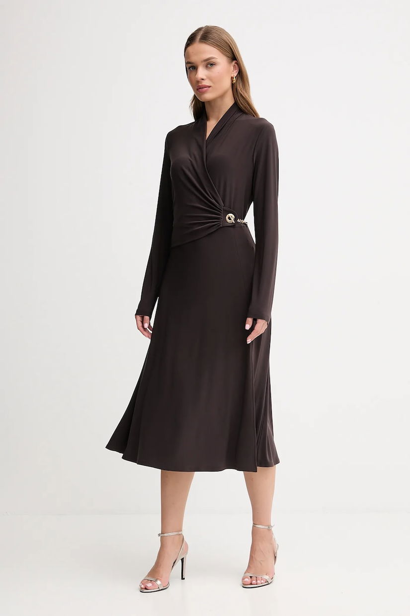 Joseph Ribkoff rochie culoarea maro, midi, evazați, 253235