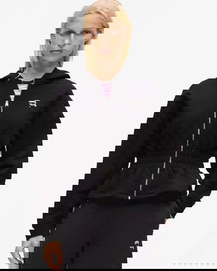 Karl Lagerfeld hanorac de bumbac culoarea negru, cu glugă, cu imprimeu, A4W20048