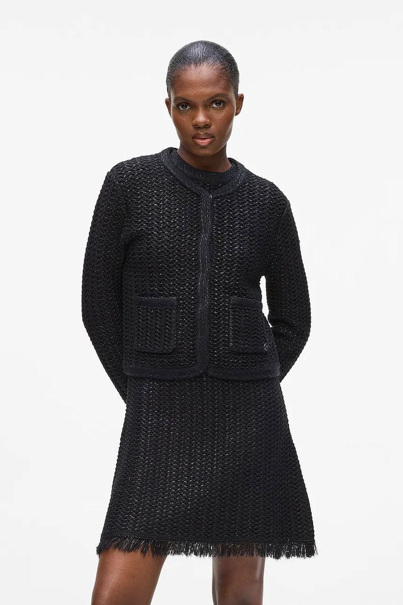 Karl Lagerfeld cardigan din amestec de lână culoarea negru, A4W18055