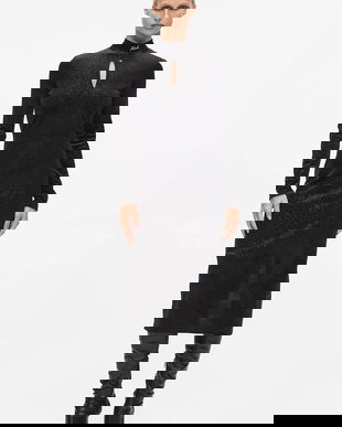 Karl Lagerfeld rochie culoarea negru, midi, mulată, A4W13016