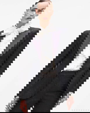 Karl Lagerfeld jachetă cu lână culoarea negru, un singur rând de nasturi, uni, A4W14039