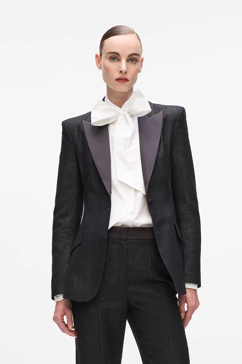 Karl Lagerfeld jachetă cu lână culoarea negru, un singur rând de nasturi, uni, A4W14039