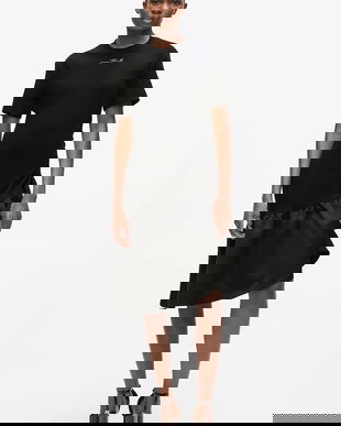 Karl Lagerfeld rochie culoarea negru, mini, evazați, A4W13018