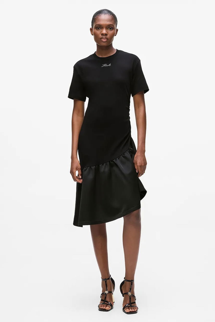 Karl Lagerfeld rochie culoarea negru, mini, evazați, A4W13018