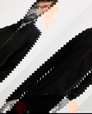 Lindbergh hanorac fleece culoarea negru, uni, 30-300092A