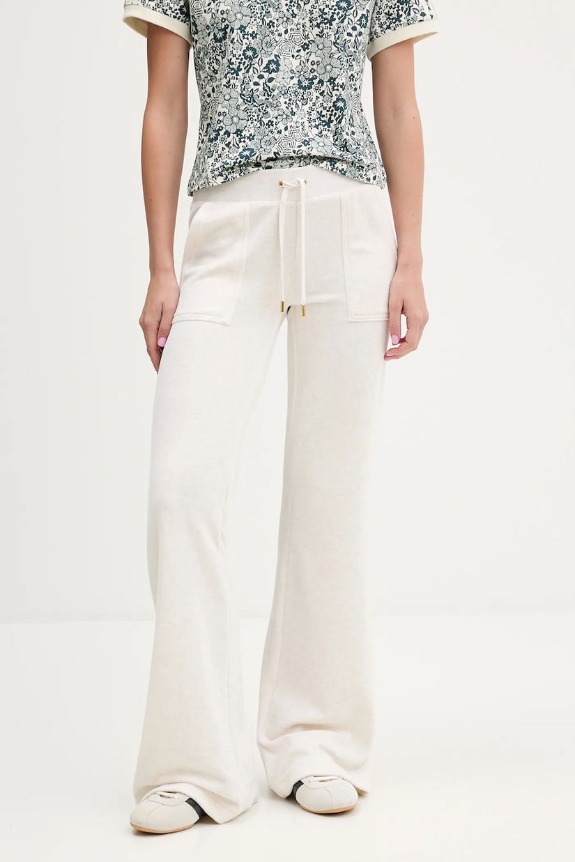 Juicy Couture pantaloni de trening culoarea bej, melanj, JCSEBJ001G.692