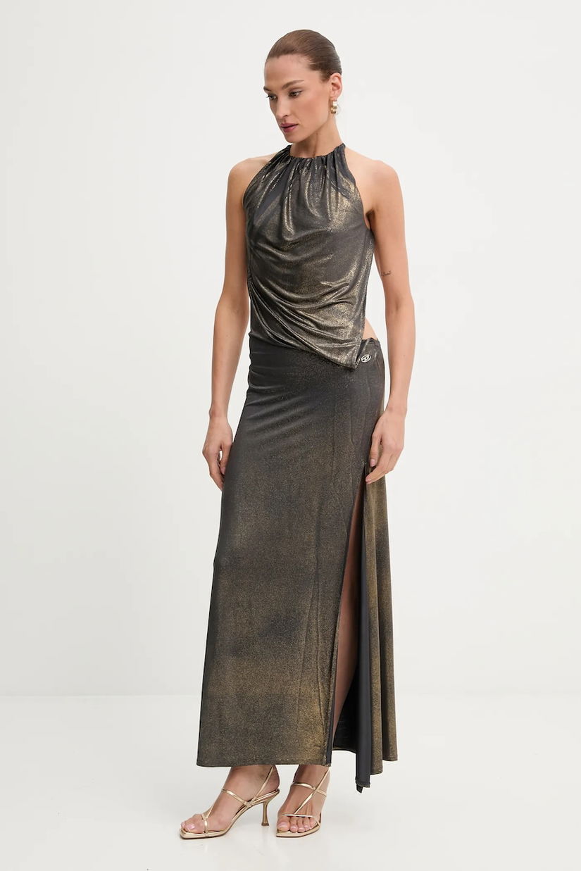 Diesel rochie D-KARAM-LONG culoarea auriu, maxi, mulată, A18559.0NKCU