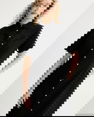 Levi's rochie jeans culoarea negru, mini, drept, 001HR