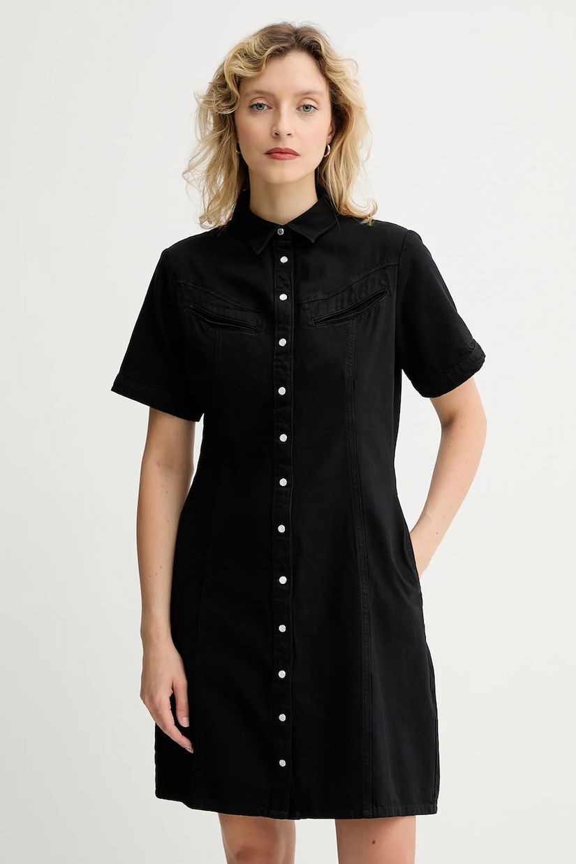 Levi's rochie jeans culoarea negru, mini, drept, 001HR