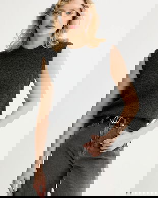 Marc O'Polo vestă din amestec de lână culoarea gri, light, 5000006924