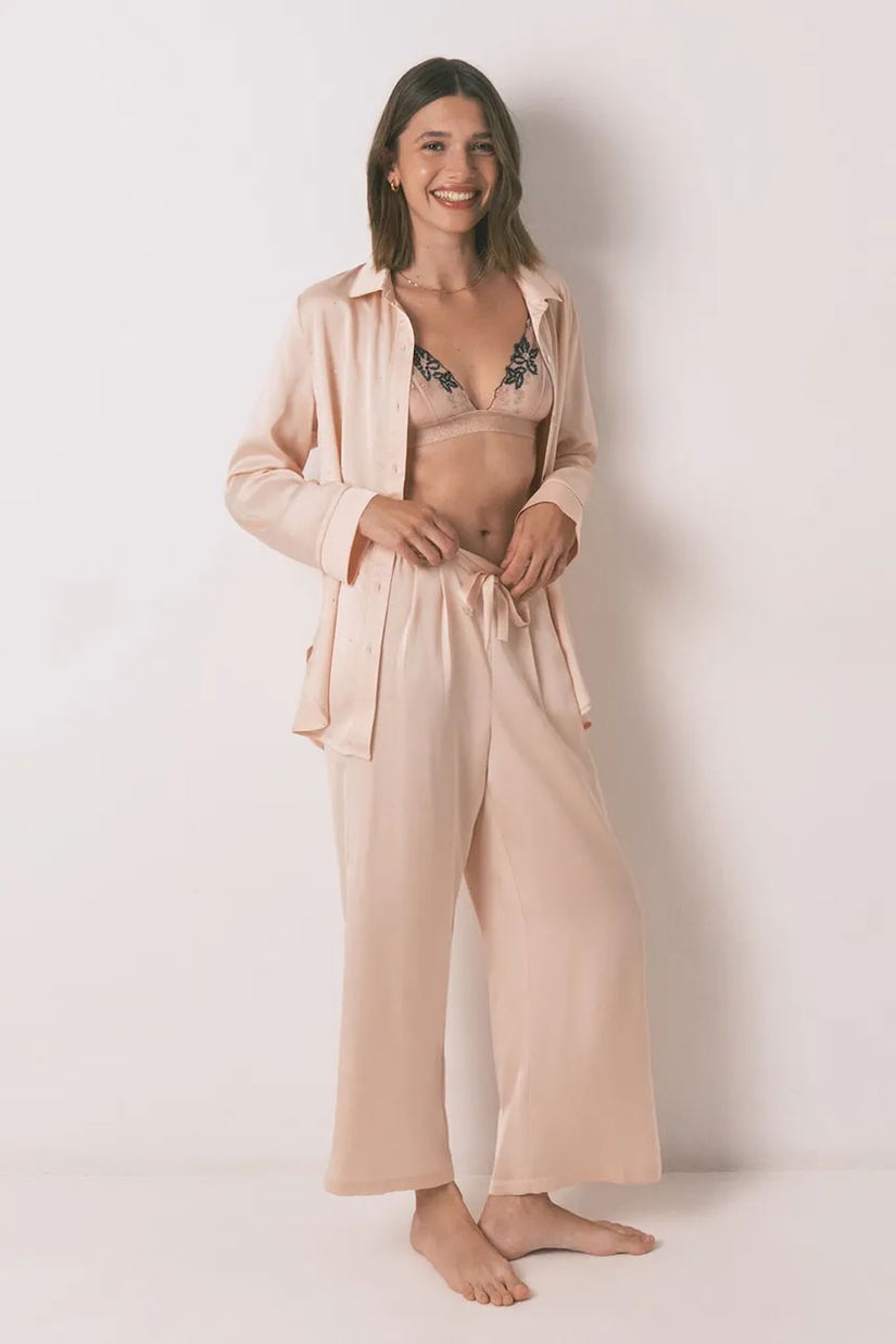 women'secret pijama culoarea portocaliu, satin, 2542458