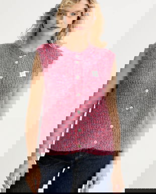 American Vintage vestă din amestec de lână culoarea roz, călduros, EAST19MM