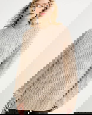 Filippa K pulover din amestec de lână culoarea maro, călduros, 31971