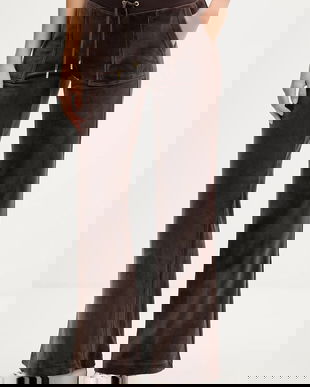 Juicy Couture pantaloni de trening din velur culoarea maro, uni, JCSEBJ001G.193