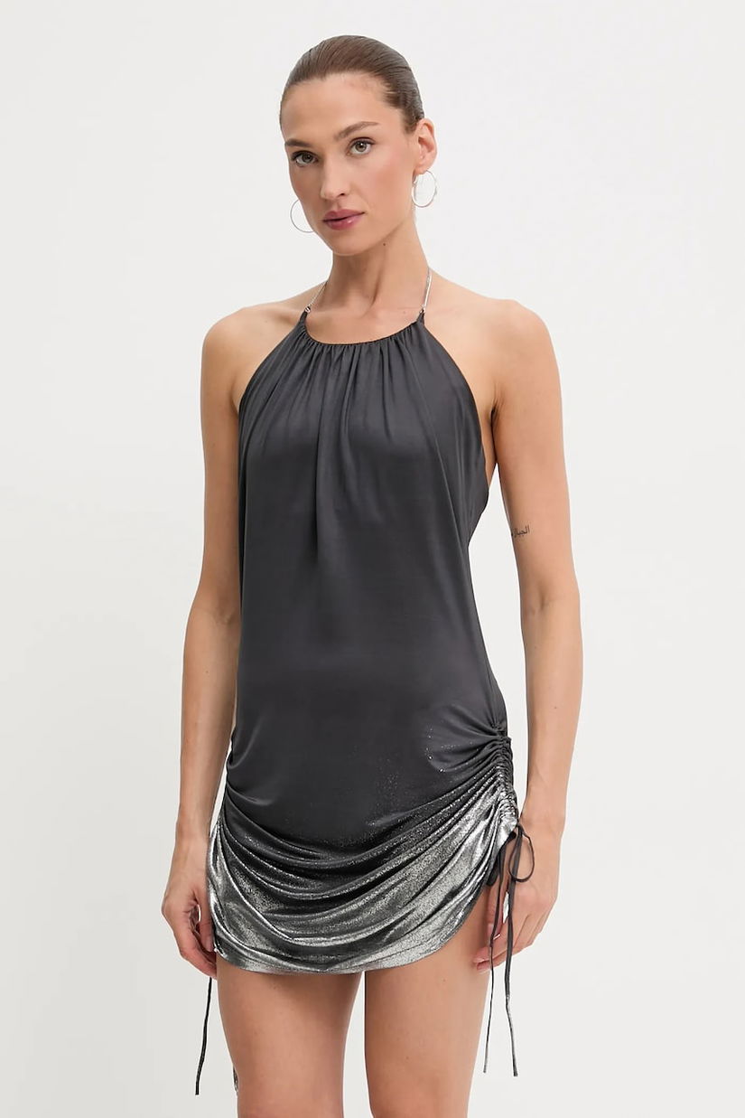 Diesel rochie D-IREN culoarea gri, mini, mulată, A18565.0JLBU