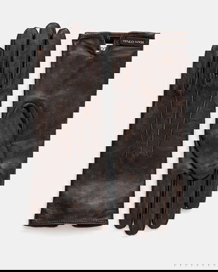 Marc O'Polo mănuși de piele culoarea maro, 509809204007