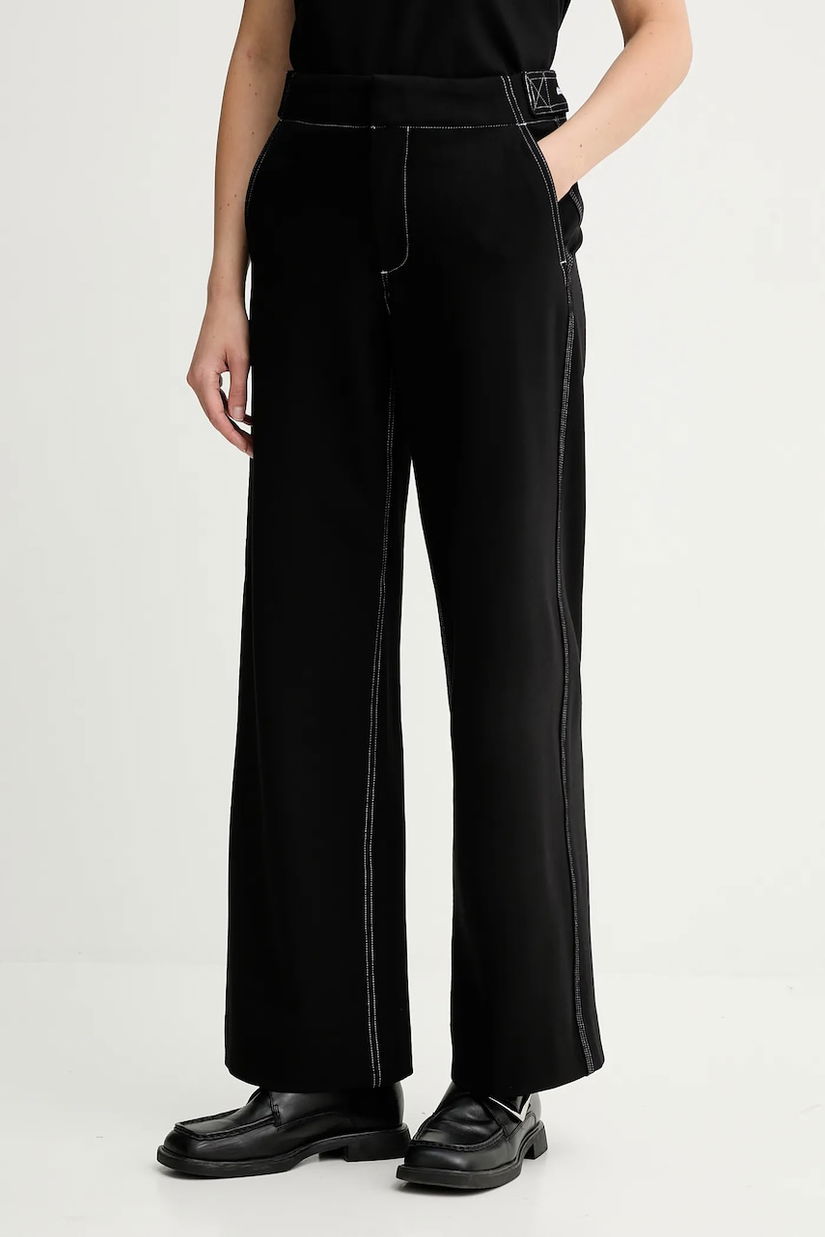 Rag & Bone pantaloni culoarea negru, drept, high waist, RE0H25F71PW