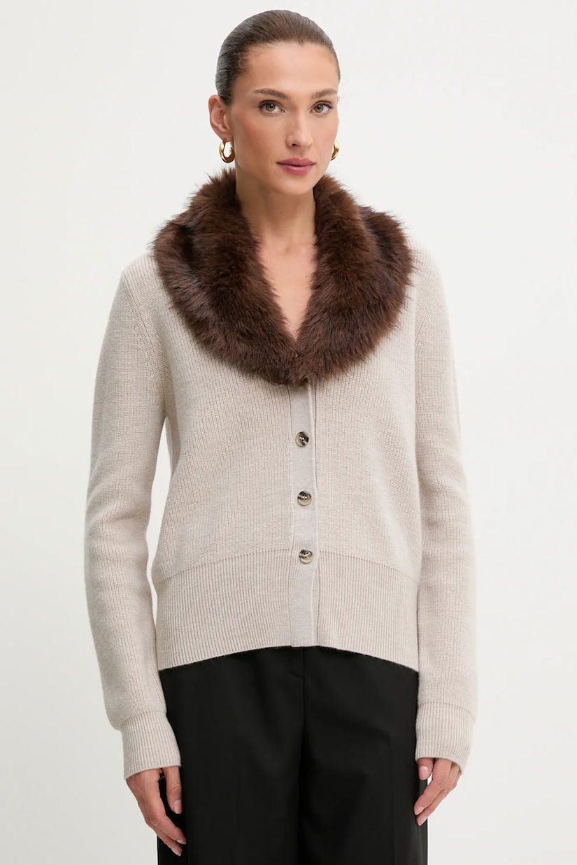 Blugirl Blumarine cardigan din lână culoarea bej, RF5050.MA500