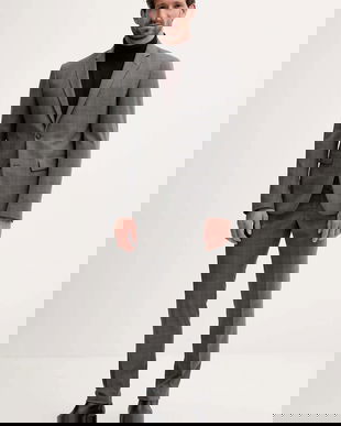 Lindbergh costum culoarea gri, cu imprimeu, 30-606071