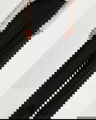 Blugirl Blumarine pantaloni cu lână culoarea negru, lat, high waist, RF5267.T207A