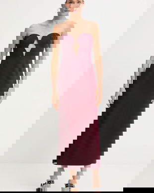 Bardot rochie culoarea bordo, midi, mulată, 57941DB3