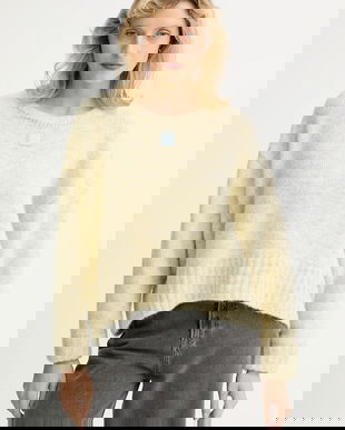 American Vintage pulover din amestec de lână culoarea galben, călduros, EAST18VM