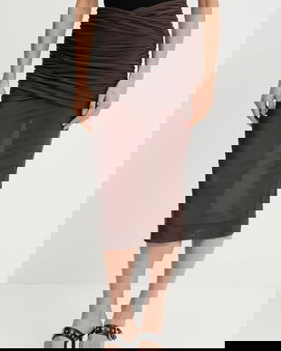 Aniye By fustă culoarea maro, midi, drept, 181322