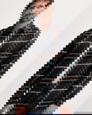 Lindbergh cămașă din bumbac culoarea negru, cu guler clasic, relaxed, 30-203792