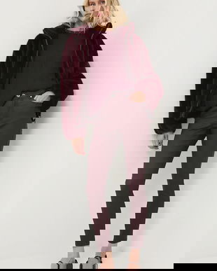 Medicine pantaloni culoarea bordo, mulata, medium waist