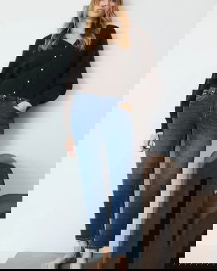 Medicine jeansi culoarea albastru marin