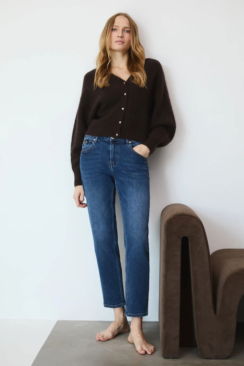 Medicine jeansi culoarea albastru marin