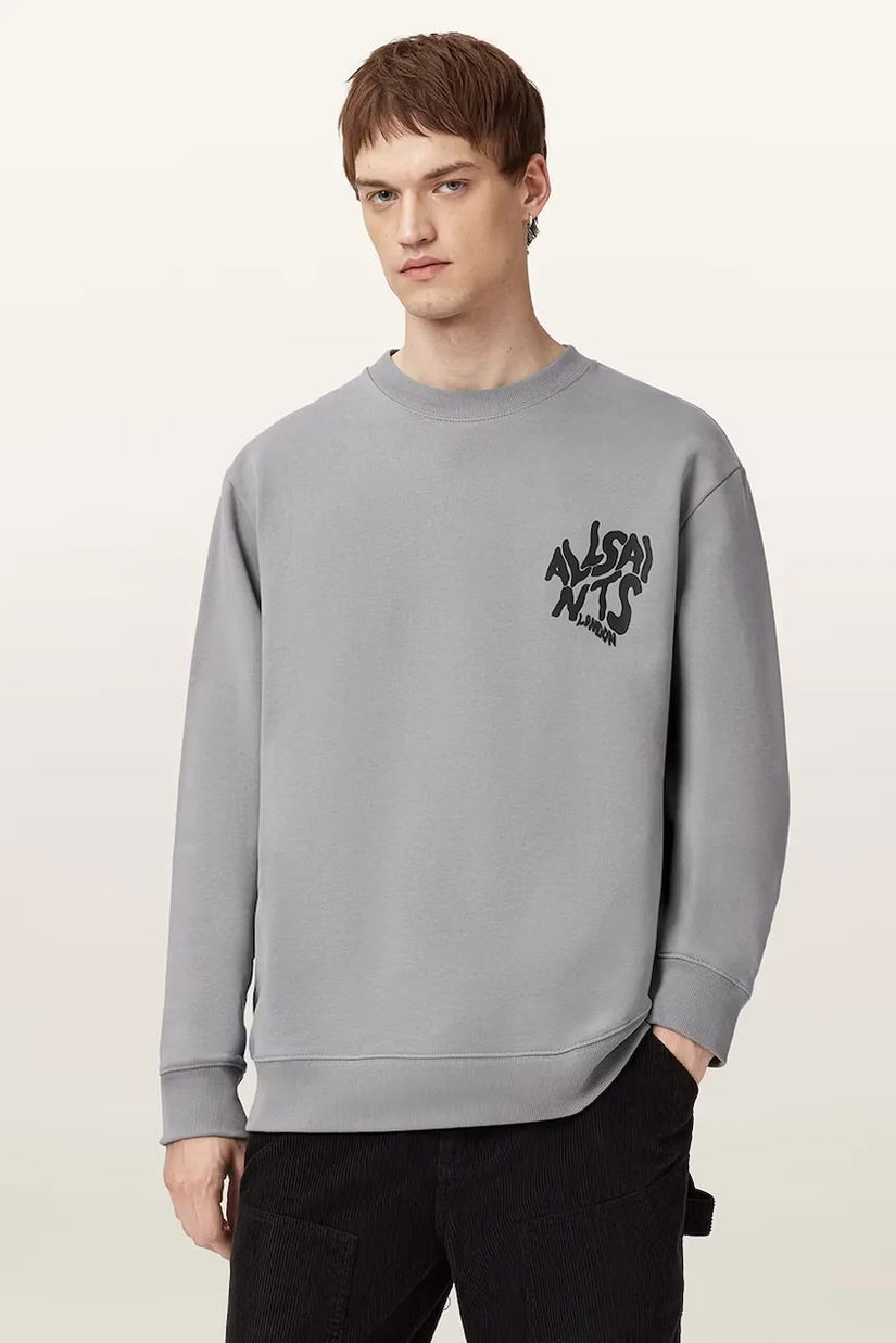 AllSaints hanorac de bumbac ORLANDO culoarea negru, uni, M058NB