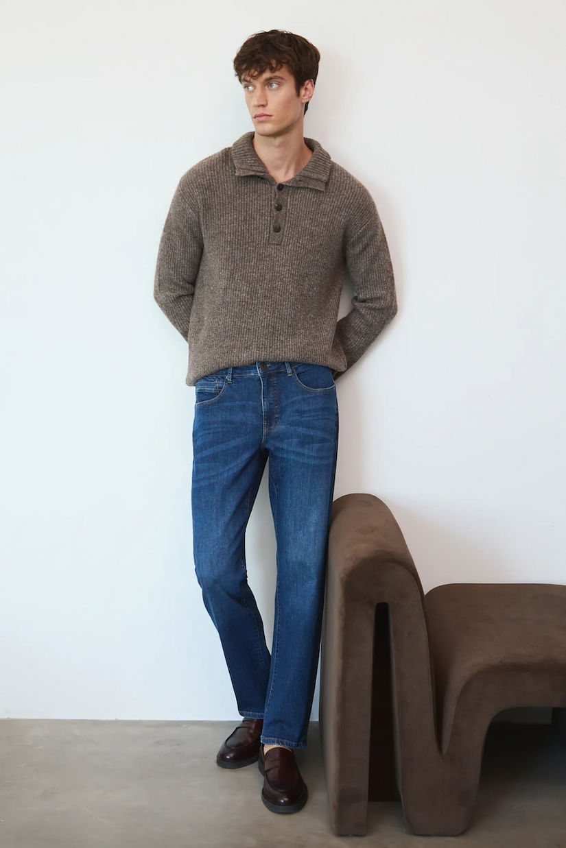 Medicine jeansi culoarea albastru marin