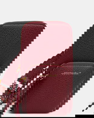 Coccinelle husa din piele pentru telefon culoarea roz