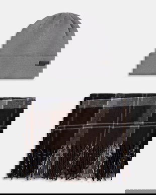 Barbour pălărie și eșarfă Swinton & Galingale culoarea verde, MGS0079