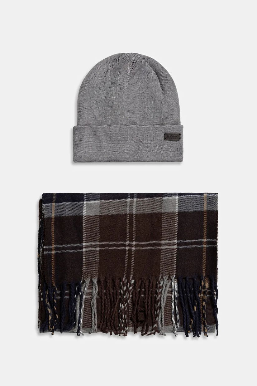 Barbour pălărie și eșarfă Swinton & Galingale culoarea verde, MGS0079
