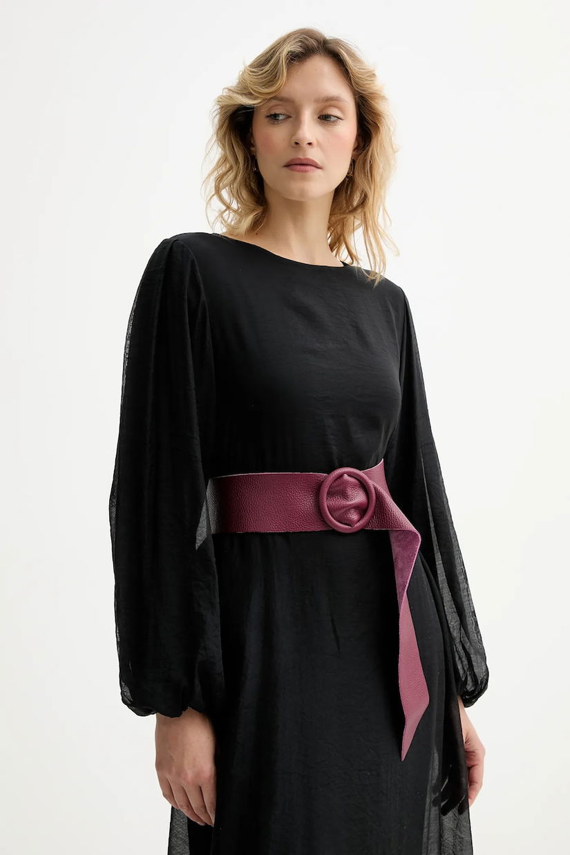 Answear.LAB curea de piele culoarea bordo