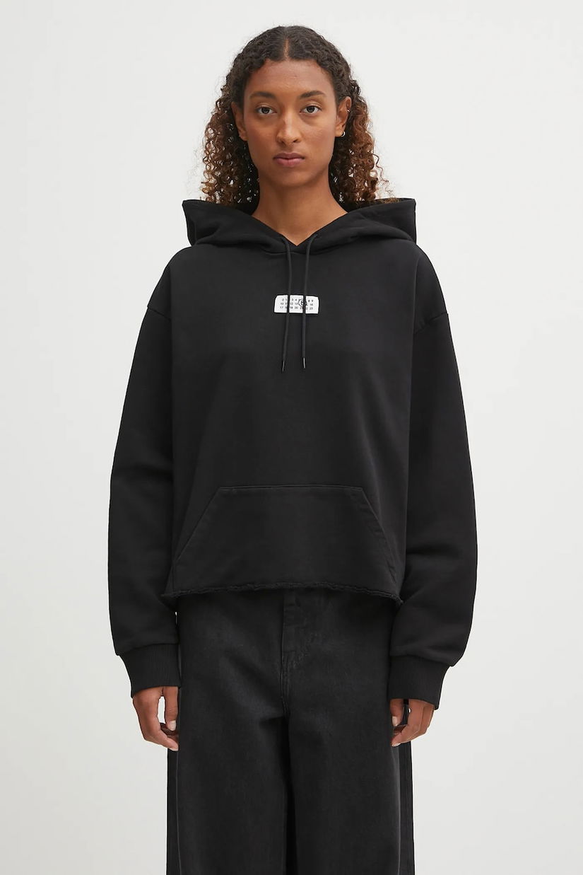 MM6 Maison Margiela hanorac de bumbac x MM6 Wardro culoarea negru, cu glugă, uni, S52GU0234.M25025.900