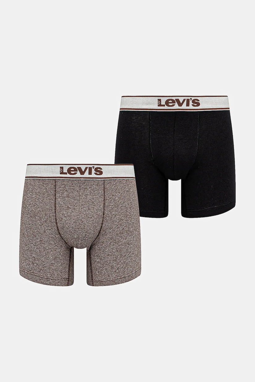 Levi's boxeri de bumbac 2-pack culoarea maro, 37149-1225