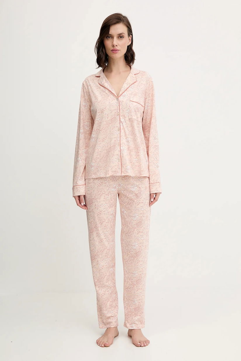 women'secret pijamale de bumbac culoarea portocaliu, bumbac, 4852096