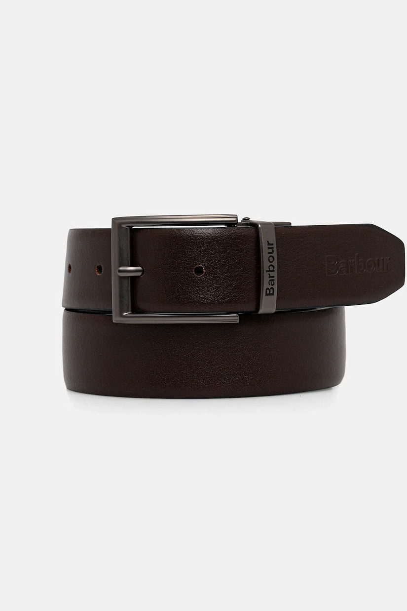 Barbour curea de piele cu două fețe culoarea negru, MAC0481