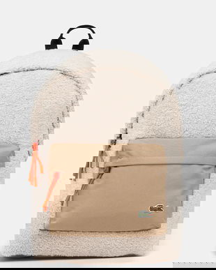 Lacoste rucsac culoarea bej, mare, cu imprimeu, NU5095NZ