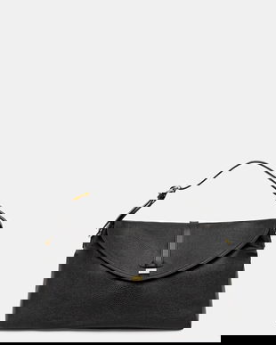 Pollini poșetă de piele culoarea negru, PC4402PP0N QA1