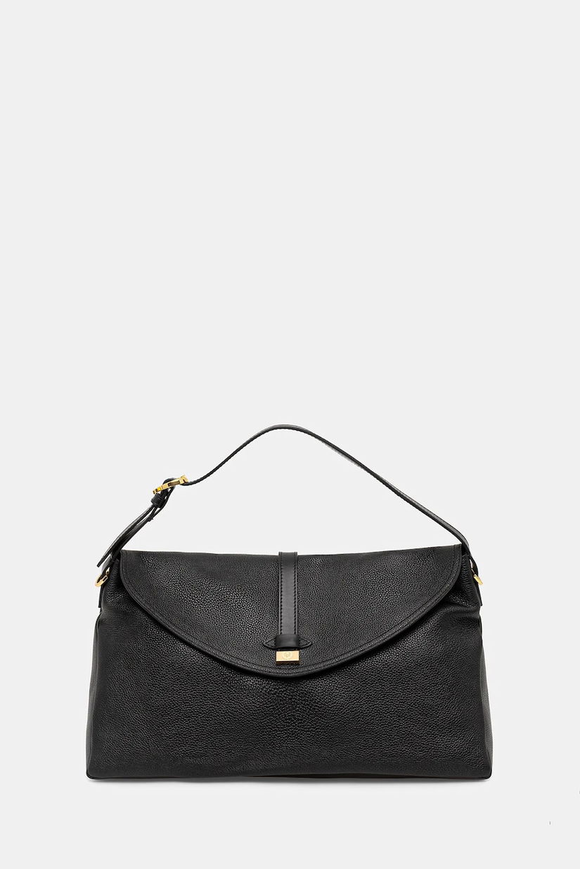 Pollini poșetă de piele culoarea negru, PC4402PP0N QA1
