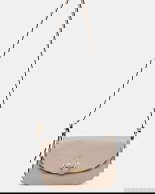 Pollini poșetă de piele culoarea bej, PC4404PP0N QC0