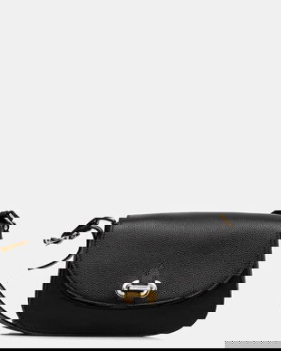 Pollini poșetă de piele culoarea negru, PC4404PP0N QC0