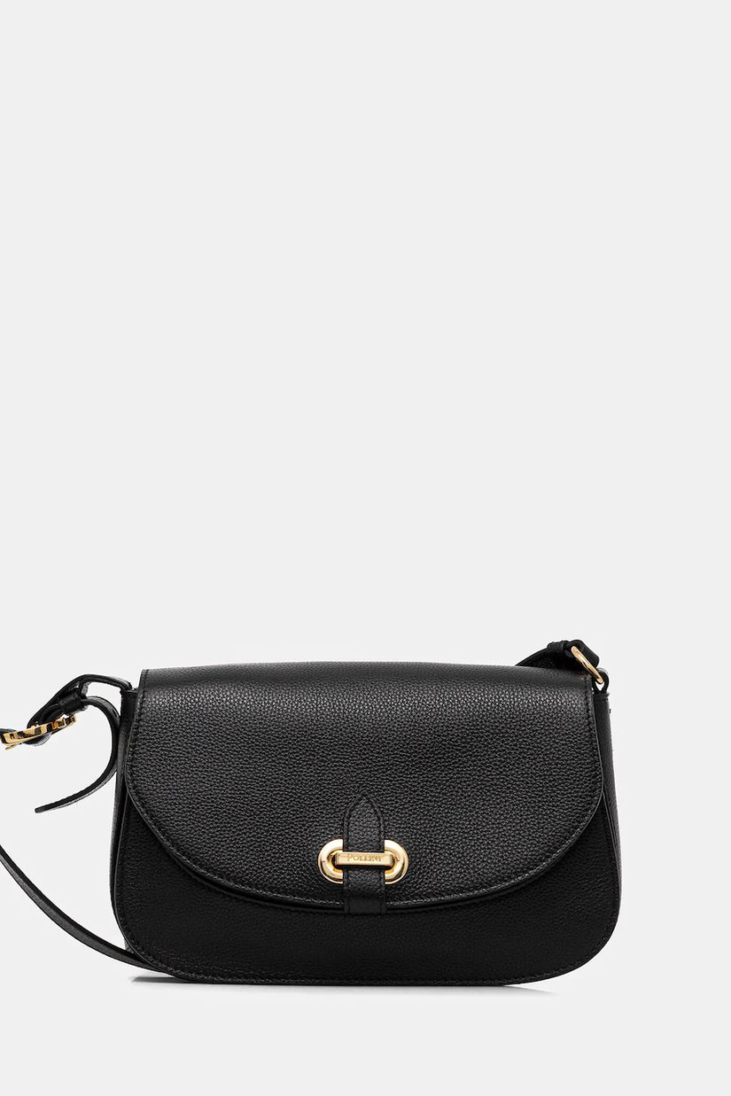 Pollini poșetă de piele culoarea negru, PC4404PP0N QC0