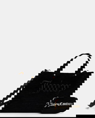 Juicy Couture poșetă Iris Velvet culoarea negru, BIJIR8941WC9