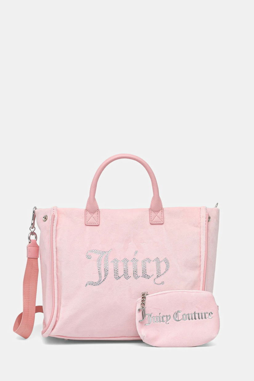 Juicy Couture poșetă Iris Velvet culoarea roz, BIJIR8944WZC